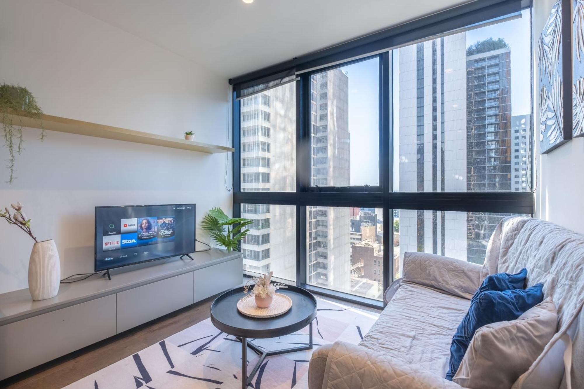 Relaxed 1Br1Ba City View Apt Wifi In Cbd Melbourne Esterno foto